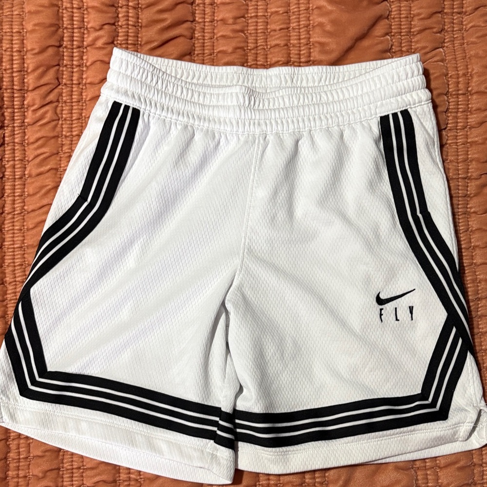 Nike White Shorts with Black Stripes